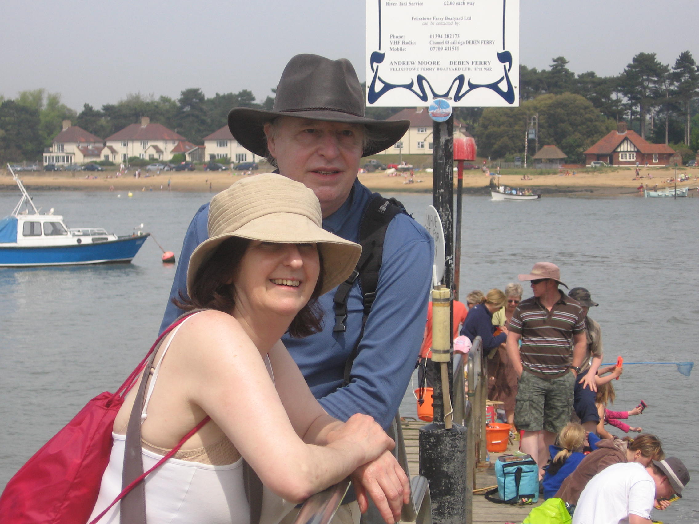 Richard with Jane on ferry at Deben in East Anglia