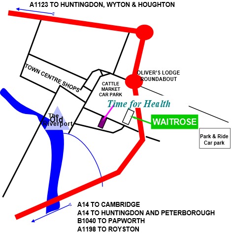map showing location of time for health