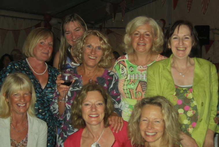 Jane with friends at wedding